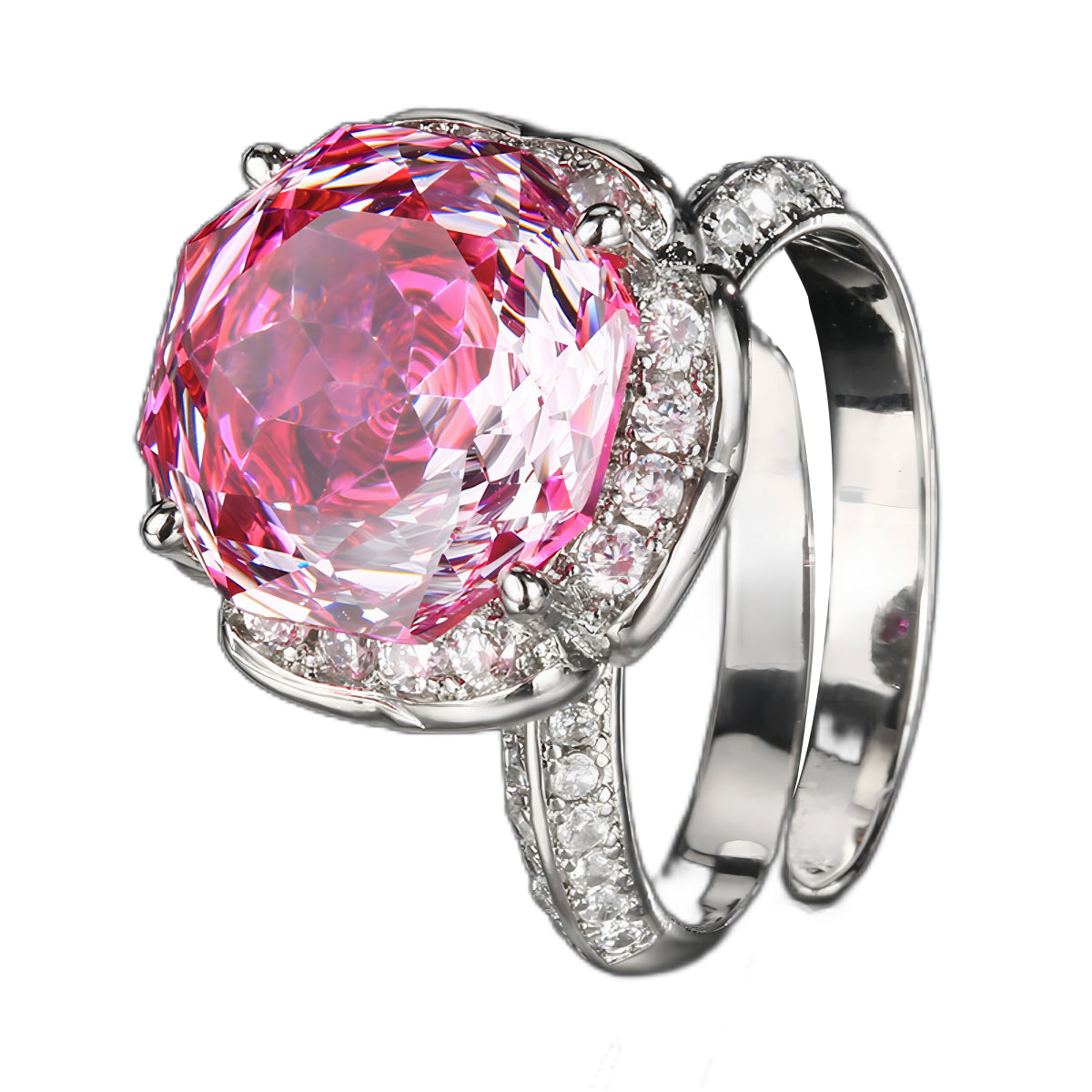 Urqanyu Copper Gold-plated Simulated Rose Cut Sea Blue Bud Textured Cubic Zirconia Ring 12mm