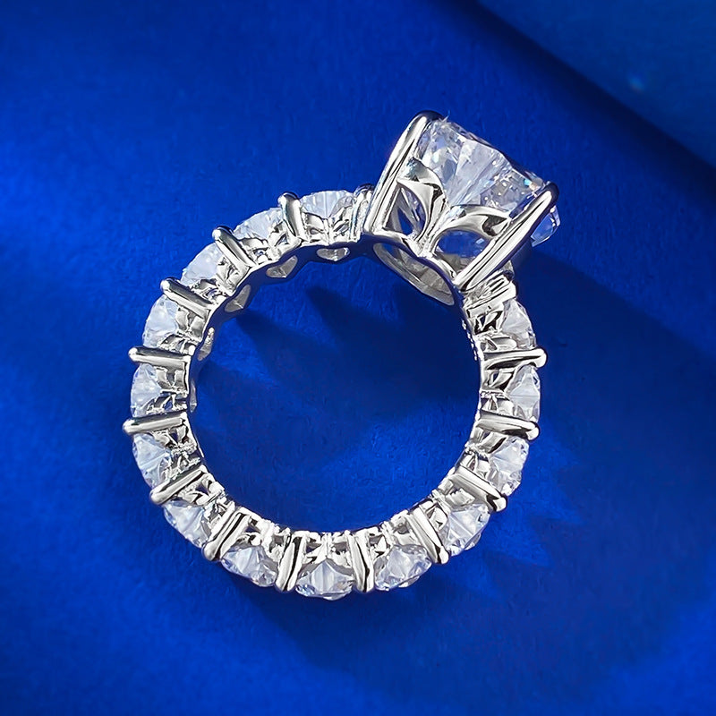 Urqanyu s925 silver heart-shaped 5 carat love row cubic zirconia diamond ring