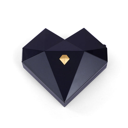 Urqanyu Heart Shaped Diamond Faced Blue Ring Box for Magic Secret