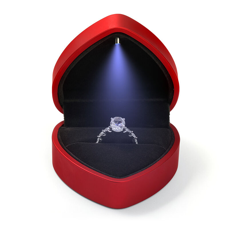 Urqanyu Cool Red Heart Shape Ring Box with LED Light