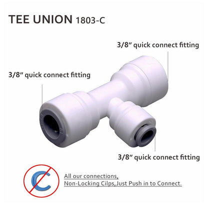 Raccord union droit en ligne en plastique pour tube de 1/4 po à pousser pour connecter 1810-A