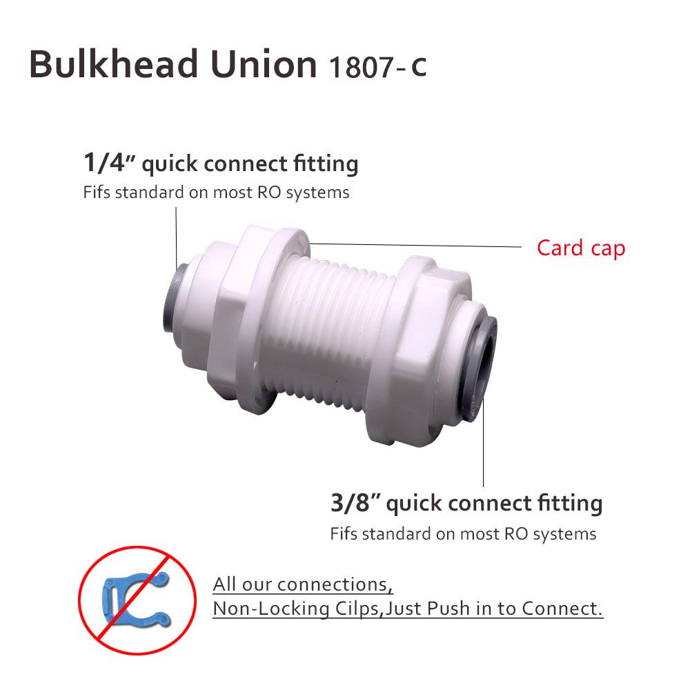 Raccord union droit en ligne en plastique pour tube de 1/4 po à pousser pour connecter 1810-A