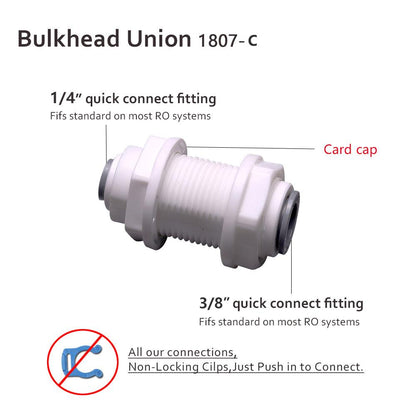 Raccord union droit en ligne en plastique pour tube de 1/4 po à pousser pour connecter 1810-A