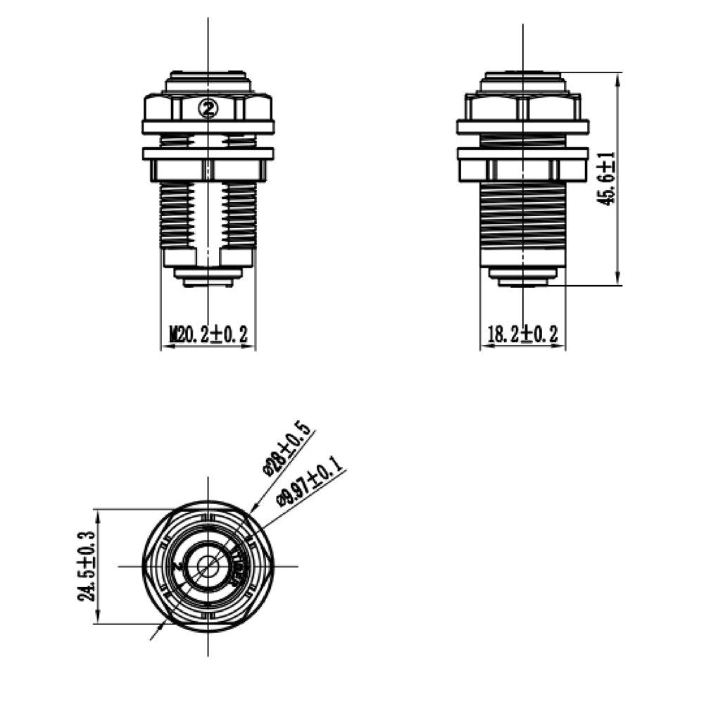 Raccord union droit en ligne en plastique pour tube de 1/4 po à pousser pour connecter 1810-A