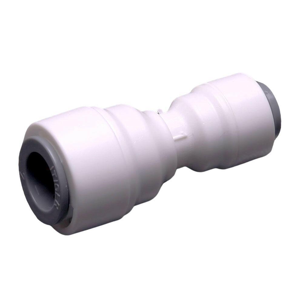 Push to Connect 1/4 x 3/8 inch Tubing, Plastic straight Union quick Connector for RO water system 1810-C
