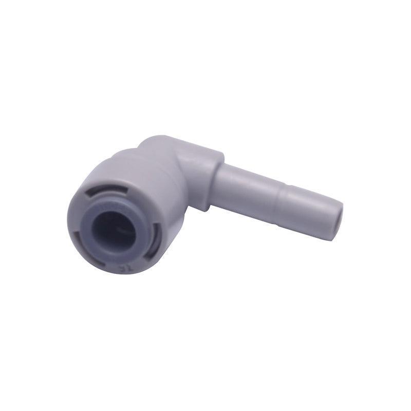 Water Pipe Short Stem 90 degree Elbow Connector for 1/4 inch Tubing x 1/4" Stem Plug , Push to Connect Plastic Quick Fittings for Reverse Osmosis System 1814-A