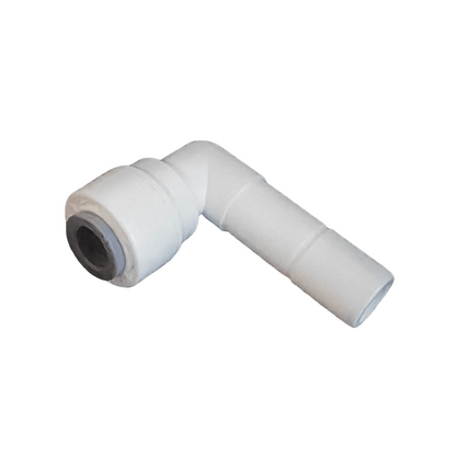 Water Pipe Stem 90 degree Elbow Connector for 1/4 inch Tubing x 3/8" Stem Plug, Push to Connect Plastic Quick Fittings for Reverse Osmosis System 1814-C