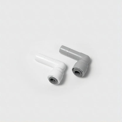 Water Pipe Stem 90 degree Elbow Connector for 1/4 inch Tubing x 3/8" Stem Plug, Push to Connect Plastic Quick Fittings for Reverse Osmosis System 1814-C