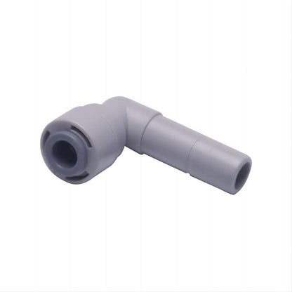 Water Pipe Stem 90 degree Elbow Connector for 1/4 inch Tubing x 3/8" Stem Plug, Push to Connect Plastic Quick Fittings for Reverse Osmosis System 1814-C