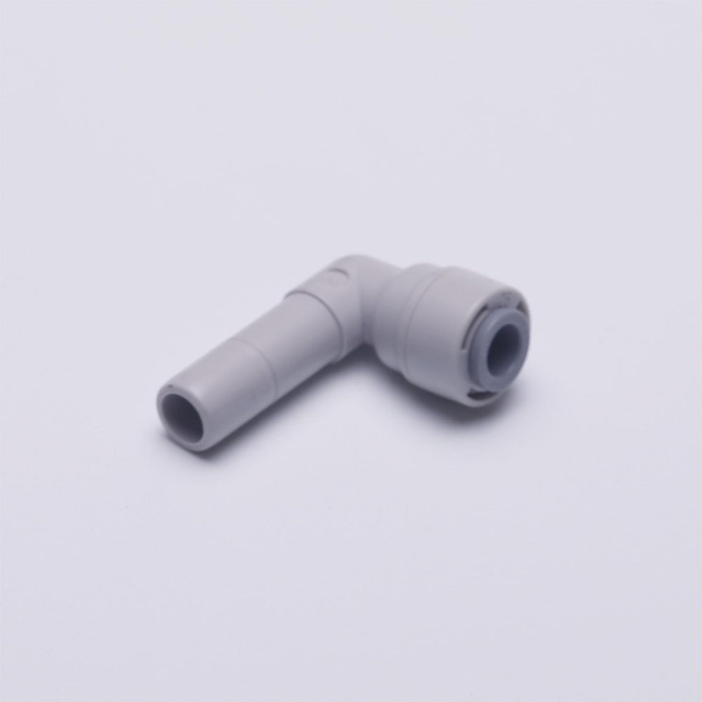 Water Pipe Stem 90 degree Elbow Connector for 1/4 inch Tubing x 3/8" Stem Plug, Push to Connect Plastic Quick Fittings for Reverse Osmosis System 1814-C