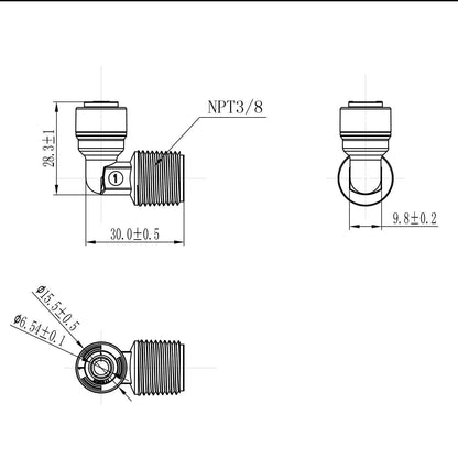 RO Tubing/Hose Connector 90 Degree Plastic Elbow Male Threaded Tube Adapter 3/8 NPT Male Elbow X 1/4 Tubing OD Quick Connect Fitting for Water Filters/RO Systems 1817-C