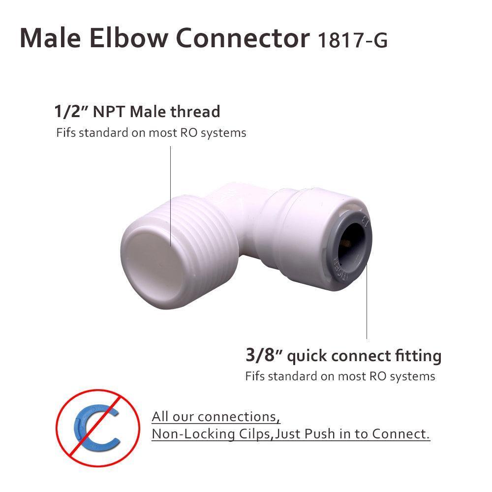 Raccord union droit en ligne en plastique pour tube de 1/4 po à pousser pour connecter 1810-A