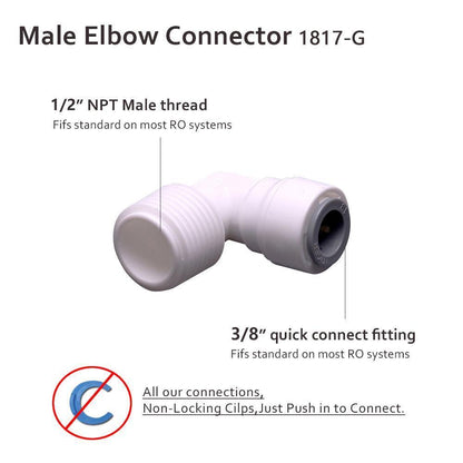 Raccord union droit en ligne en plastique pour tube de 1/4 po à pousser pour connecter 1810-A