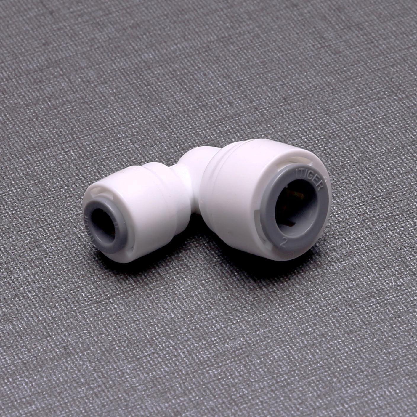 Elbow Connector 90 degree 1/4 x 3/8 inch Tubing Water Line Fittings, Plastic Push to Connect Fittings for RO/DI Water Filter System 1818-C