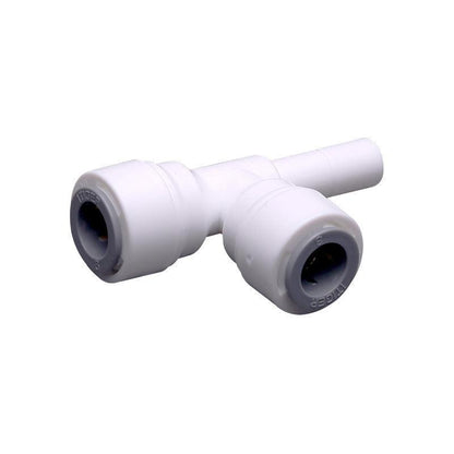 Water Pipe Stem Run Tee for Side 3/8" stem Plug x 3/8" Tubing,  Push to Connect Plastic Quick Fittings for Reverse Osmosis System 1820-B