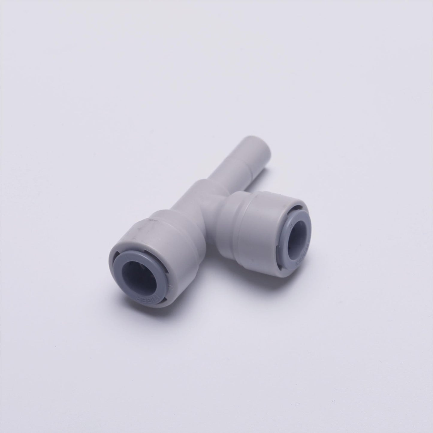 Water Pipe Stem Run Tee for Side 3/8" stem Plug x 3/8" Tubing,  Push to Connect Plastic Quick Fittings for Reverse Osmosis System 1820-B