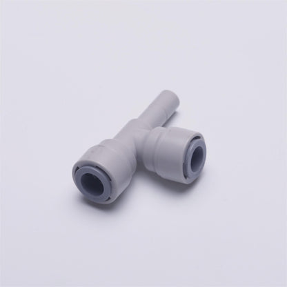 Water Pipe Stem Run Tee for Side 3/8" stem Plug x 3/8" Tubing,  Push to Connect Plastic Quick Fittings for Reverse Osmosis System 1820-B
