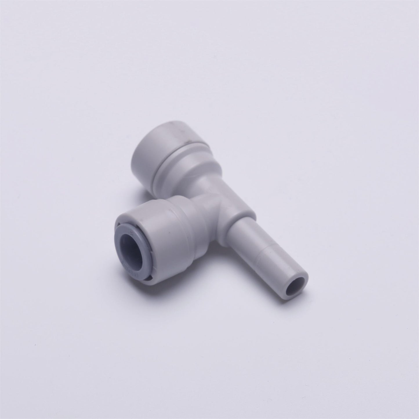 Water Pipe Stem Run Tee for Side 3/8" stem Plug x 3/8" Tubing,  Push to Connect Plastic Quick Fittings for Reverse Osmosis System 1820-B