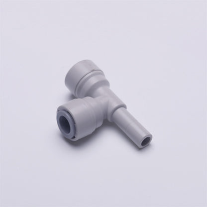 Water Pipe Stem Run Tee for Side 3/8" stem Plug x 3/8" Tubing,  Push to Connect Plastic Quick Fittings for Reverse Osmosis System 1820-B