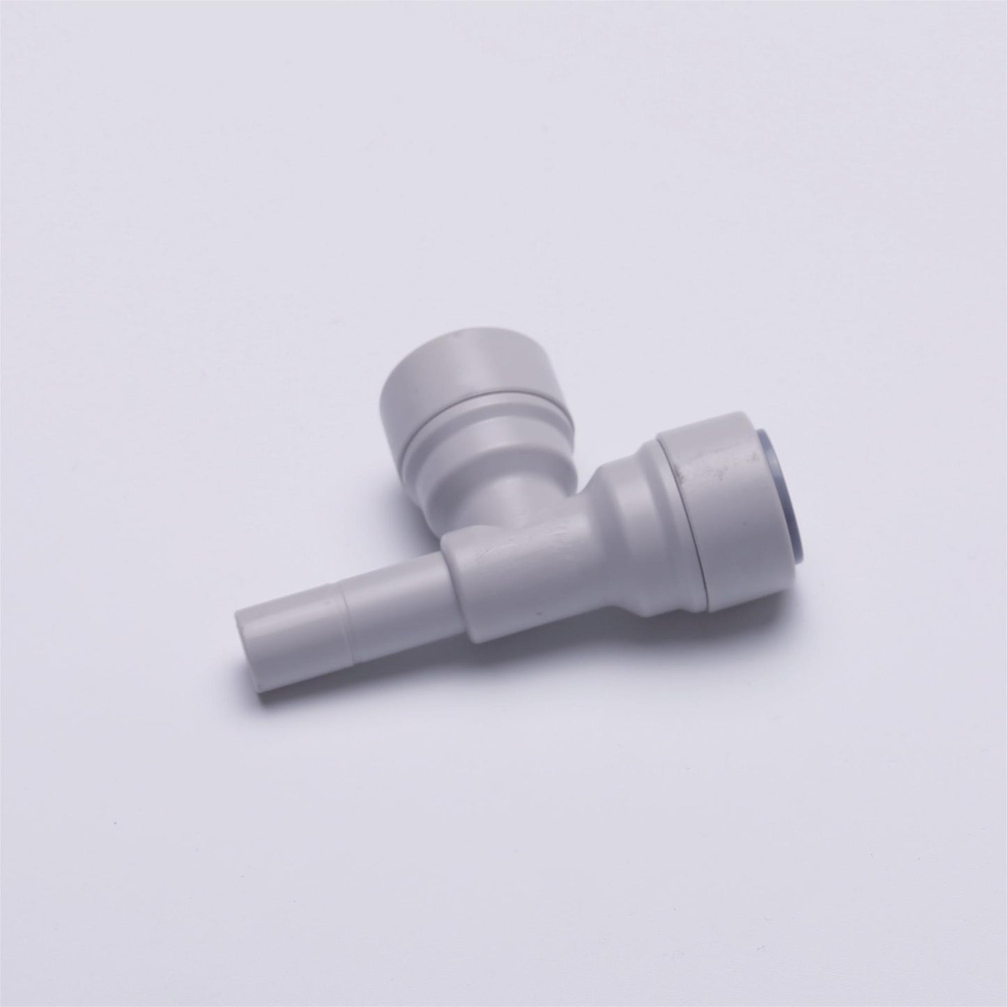 Water Pipe Stem Run Tee for Side 3/8" stem Plug x 3/8" Tubing,  Push to Connect Plastic Quick Fittings for Reverse Osmosis System 1820-B