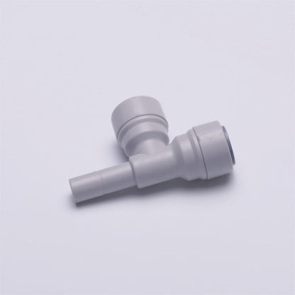 Water Pipe Stem Run Tee for Side 3/8" stem Plug x 3/8" Tubing,  Push to Connect Plastic Quick Fittings for Reverse Osmosis System 1820-B