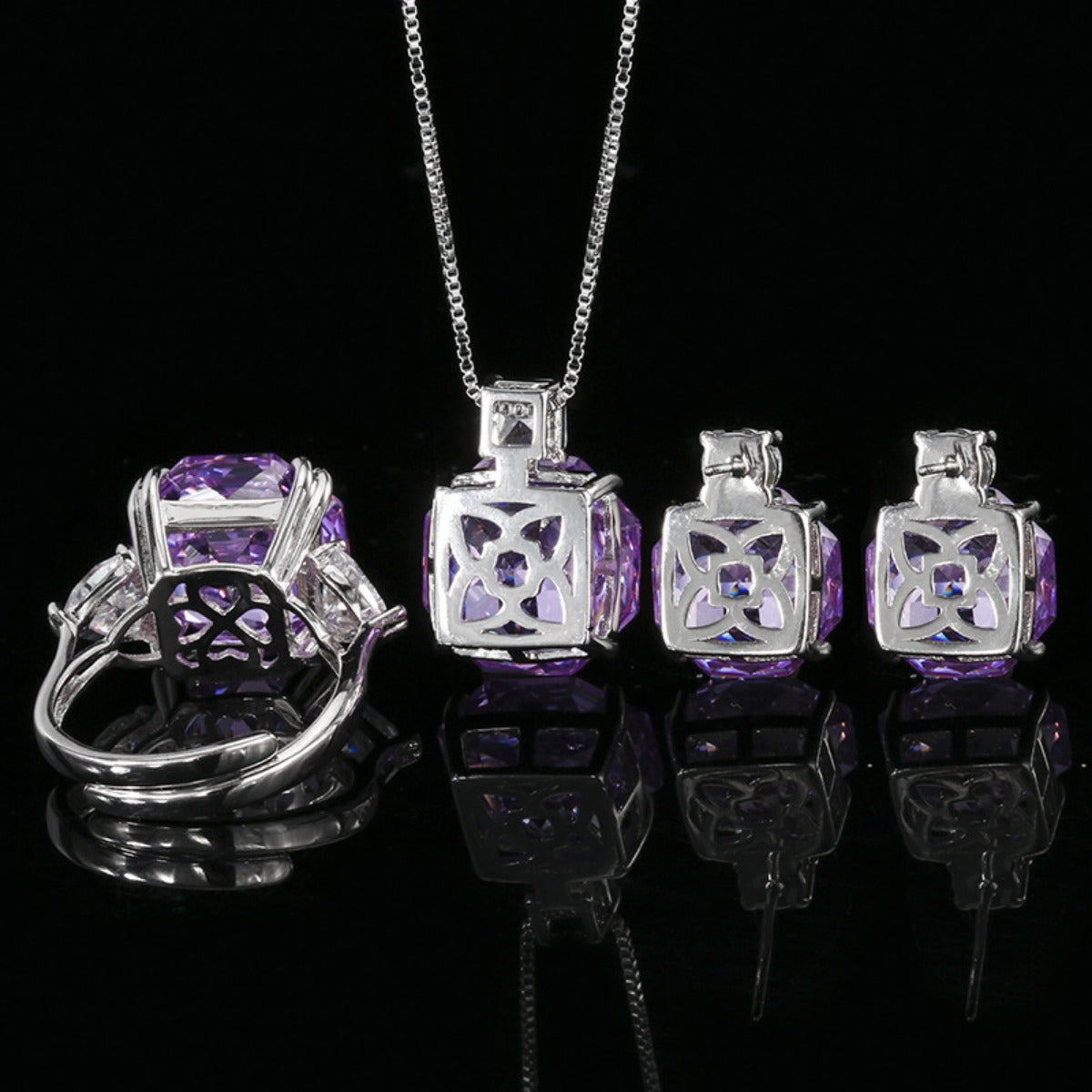 Urqanyu Copper-base gold-plated imitation rose-cut dried rose simple style cubic zirconia pendant necklace