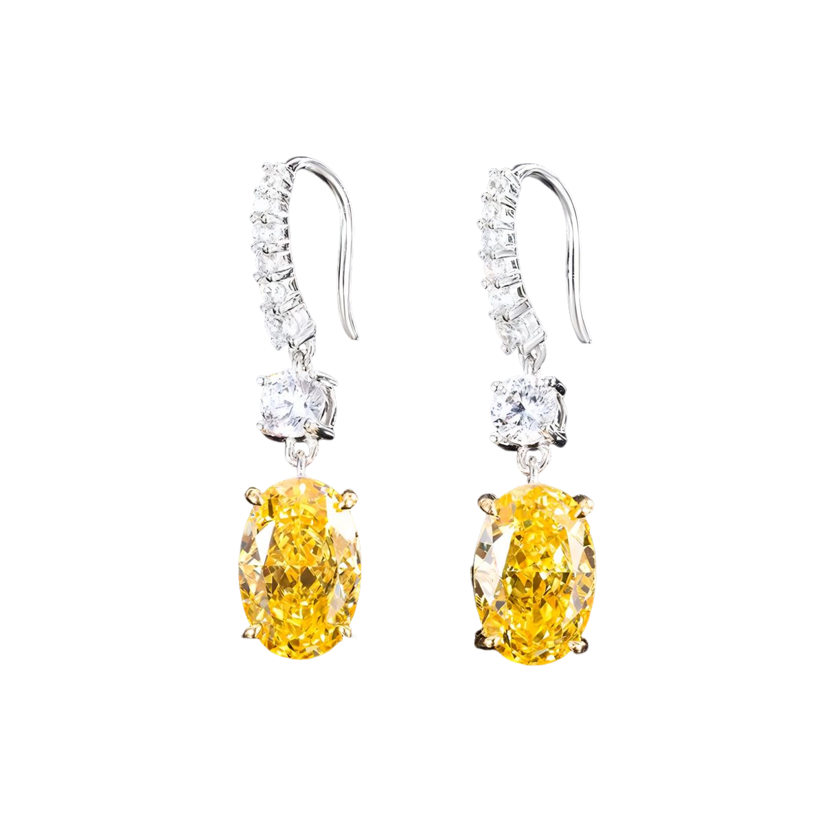 Urqanyu S925 silver fashion oval cubic zirconia pendant earrings 8*12mm