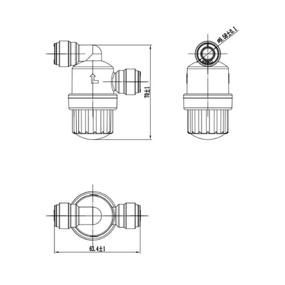 3/8" Filter Stainer Push to Connect, Irrigation Filter with Stainless Steel Strainer(80 Mesh - 180 MIC), Quick Connect Filtration System