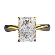 Urqanyu S925 silver ice flower cut rectangular cubic zirconia ring