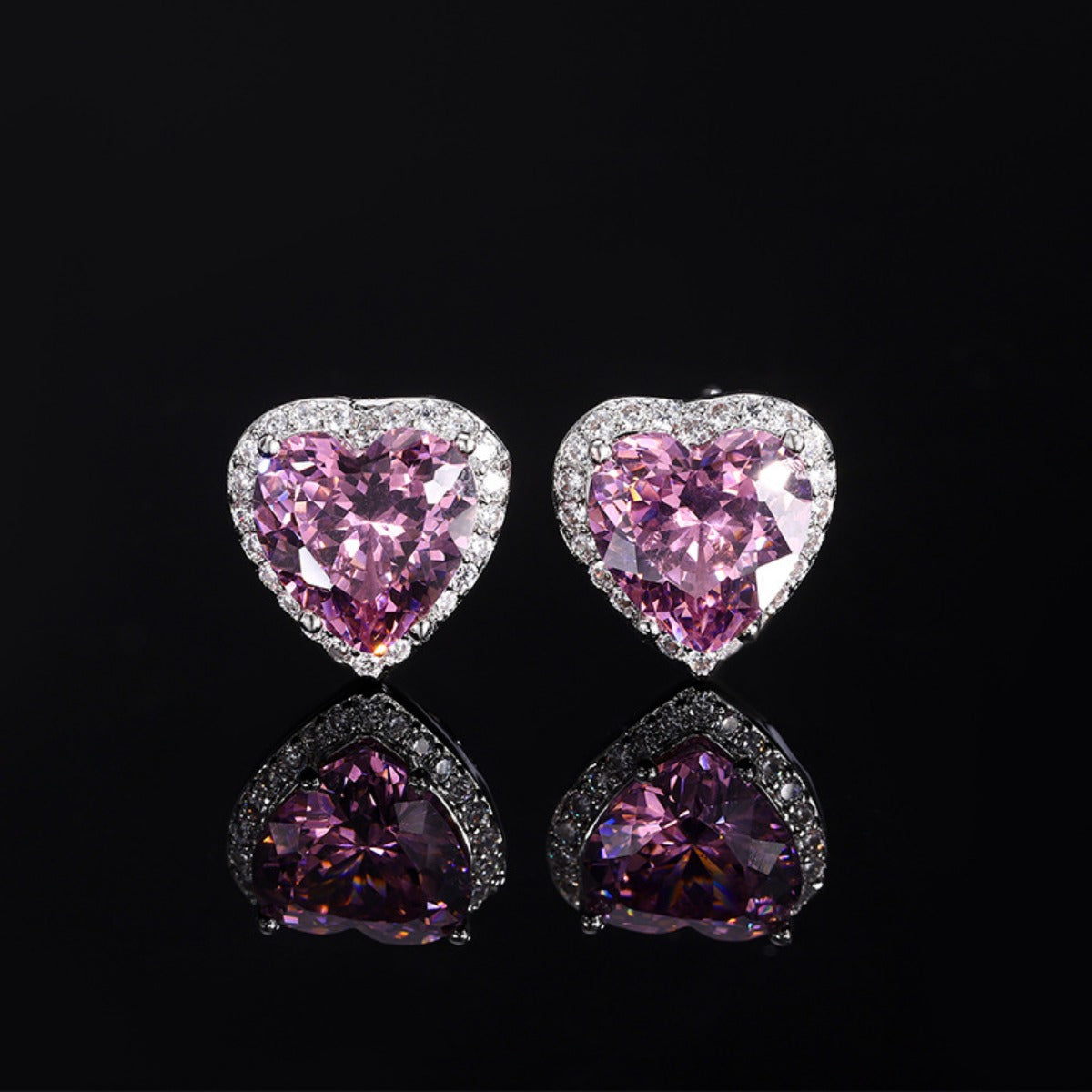 Urqanyu gold-plated copper simulated bird's nest cut dried rose heart-shaped cubic zirconia earrings