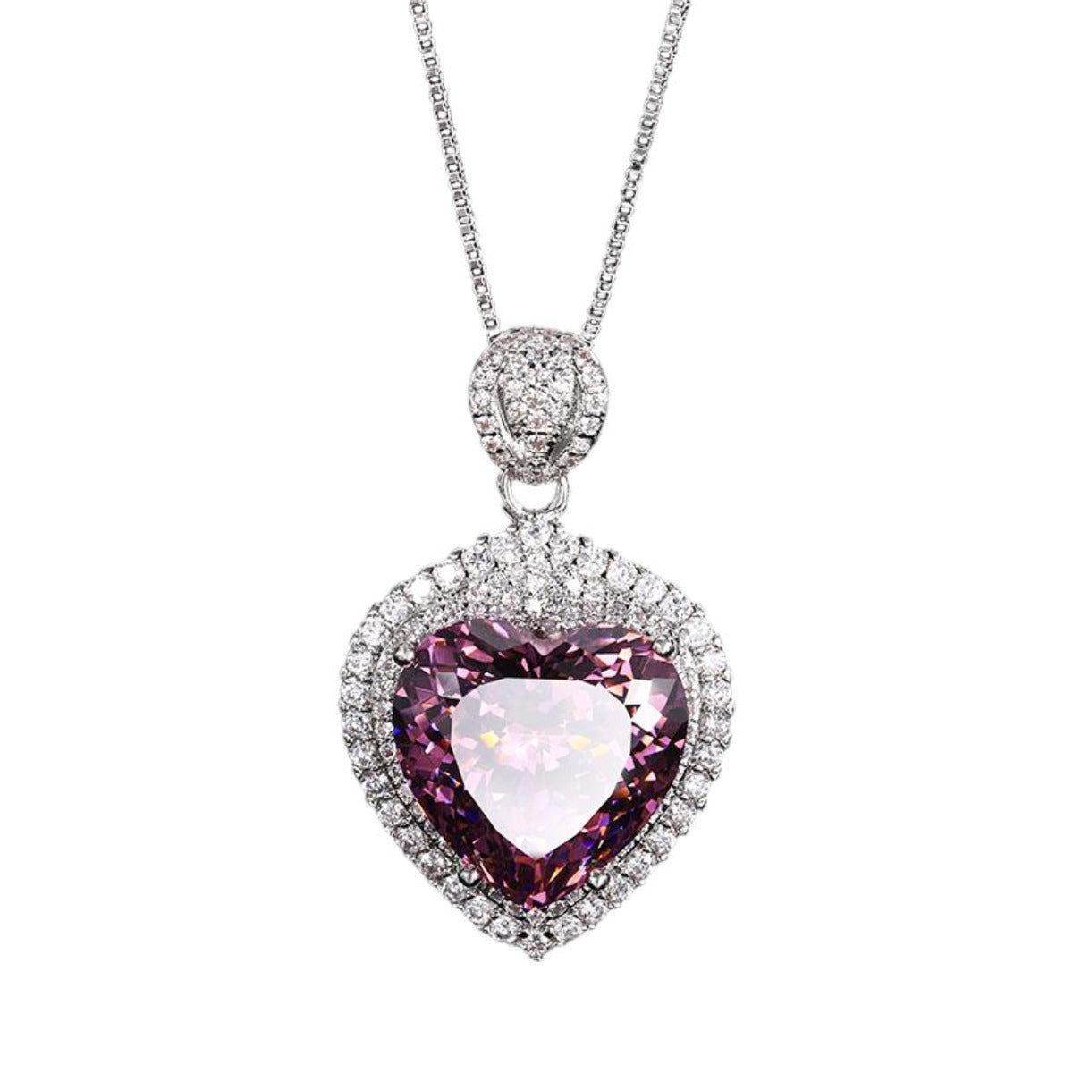 Urqanyu gold-plated copper simulated bird's nest cut dried rose heart-shaped cubic zirconia pendant necklace
