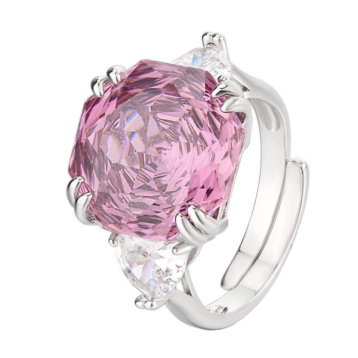 Urqanyu Copper-base gold-plated imitation rose-cut dried rose simple style cubic zirconia ring