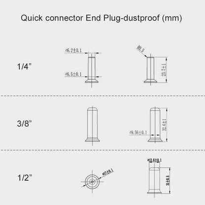 Quick Connect Fitting End Plug 1/4 and 3/8 inch Plug Combo Hose End Plug Pipe Plug RO Tube Plug
