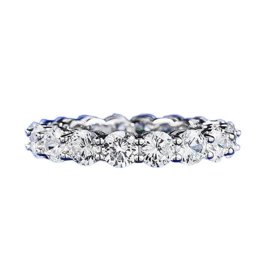 Urqanyu S925 silver row fashion full diamond cubic zirconia ring 4mm