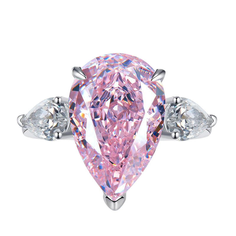 Urqanyu S925 silver diamond water drop cubic zirconia ring 11*17