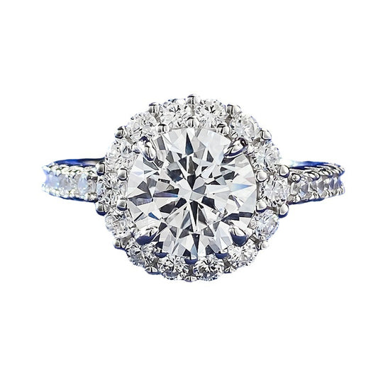 Urqanyu S925 silver simulated diamond round white diamond cubic zirconia ring 8mm