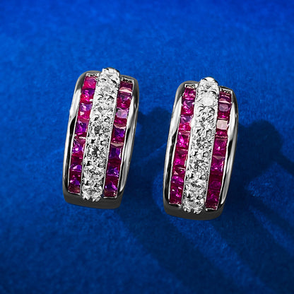 Urqanyu S925 silver temperament c-shaped earrings simple and cool style cubic zirconia earrings