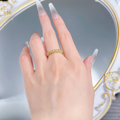 Urqanyu S925 silver retro palace lace hollow inlaid cubic zirconia diamond ring ring fashion