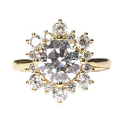 Urqanyu 925 silver shining snowflake cubic zirconia diamond ring 8mm