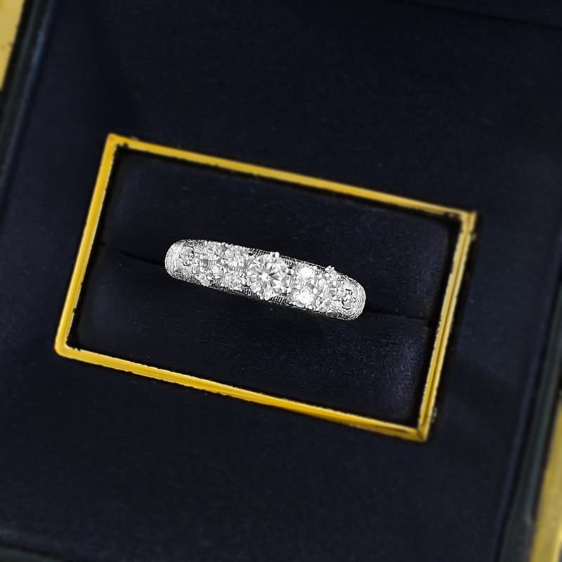 Urqanyu S925 silver gold-plated brushed sky full of stars exquisite simple style cubic zirconia ring