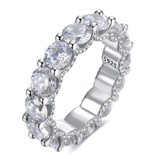 Urqanyu S925 silver elegant and chic cubic zirconia middle finger ring
