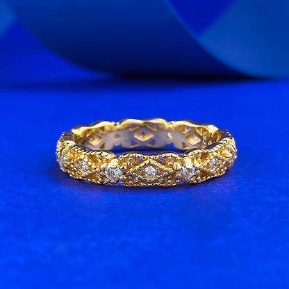Urqanyu S925 silver retro palace lace hollow inlaid cubic zirconia diamond ring ring fashion