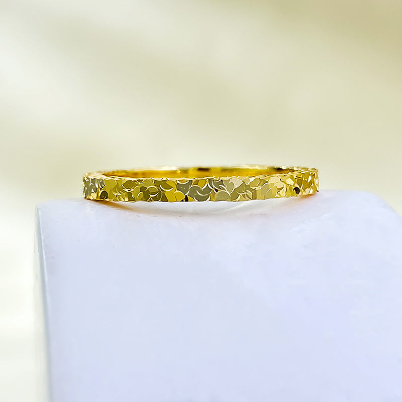 Urqanyu S925 sterling silver crushed ice ring niche design couple model