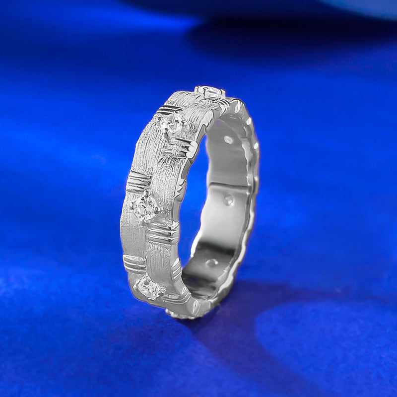 Urqanyu Bracchiati brushed cubic zirconia ring Italian craft S925 silver