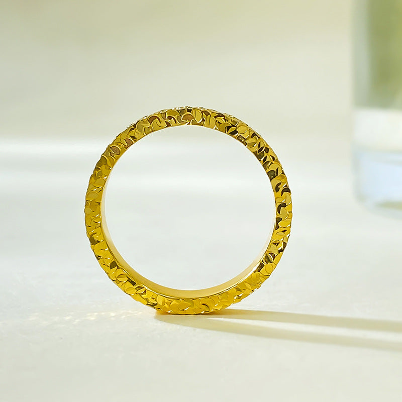 Urqanyu S925 sterling silver crushed ice ring niche design couple model