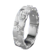 Urqanyu Bracchiati brushed cubic zirconia ring Italian craft S925 silver