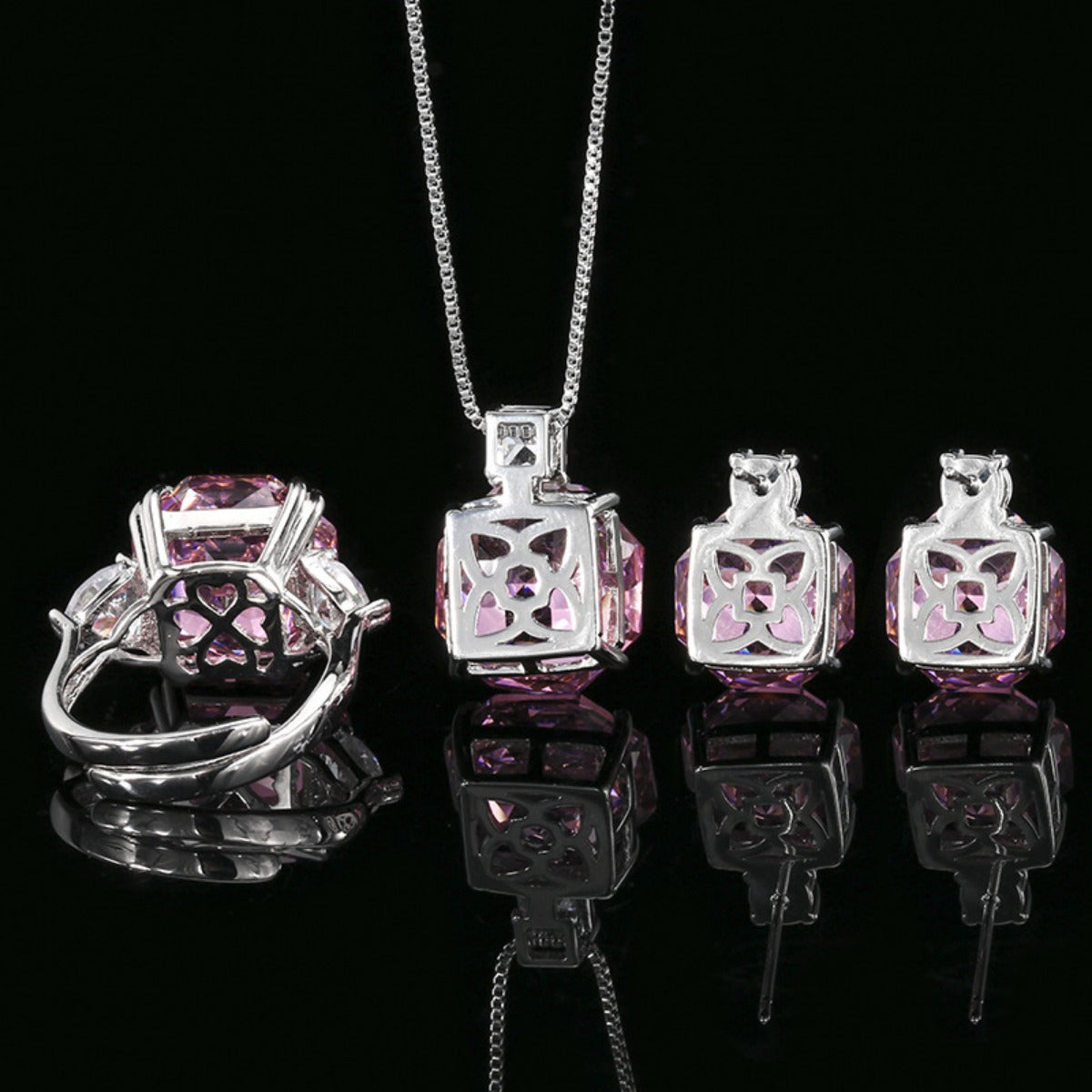 Urqanyu Copper-base gold-plated imitation rose-cut dried rose simple style cubic zirconia pendant necklace