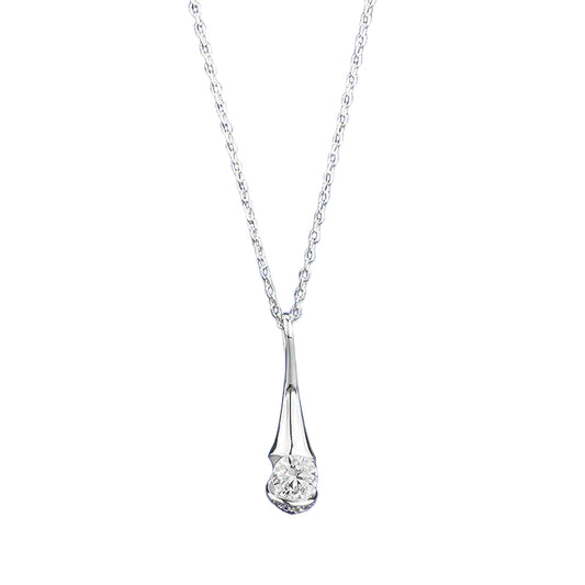 Urqanyu S925 silver platinum water drop bottle small waist inlaid 5.0 white zirconium necklace