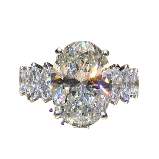 Urqanyu S925 silver oval popular fashion cubic zirconia engagement ring