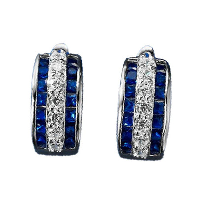 Urqanyu S925 silver temperament c-shaped earrings simple and cool style cubic zirconia earrings